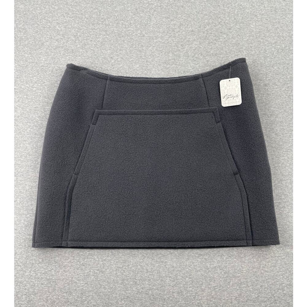 NWT Free People Facon Jacmin Gray Virgin Wool Mini Skirt EU 40 (US 8 / Medium)